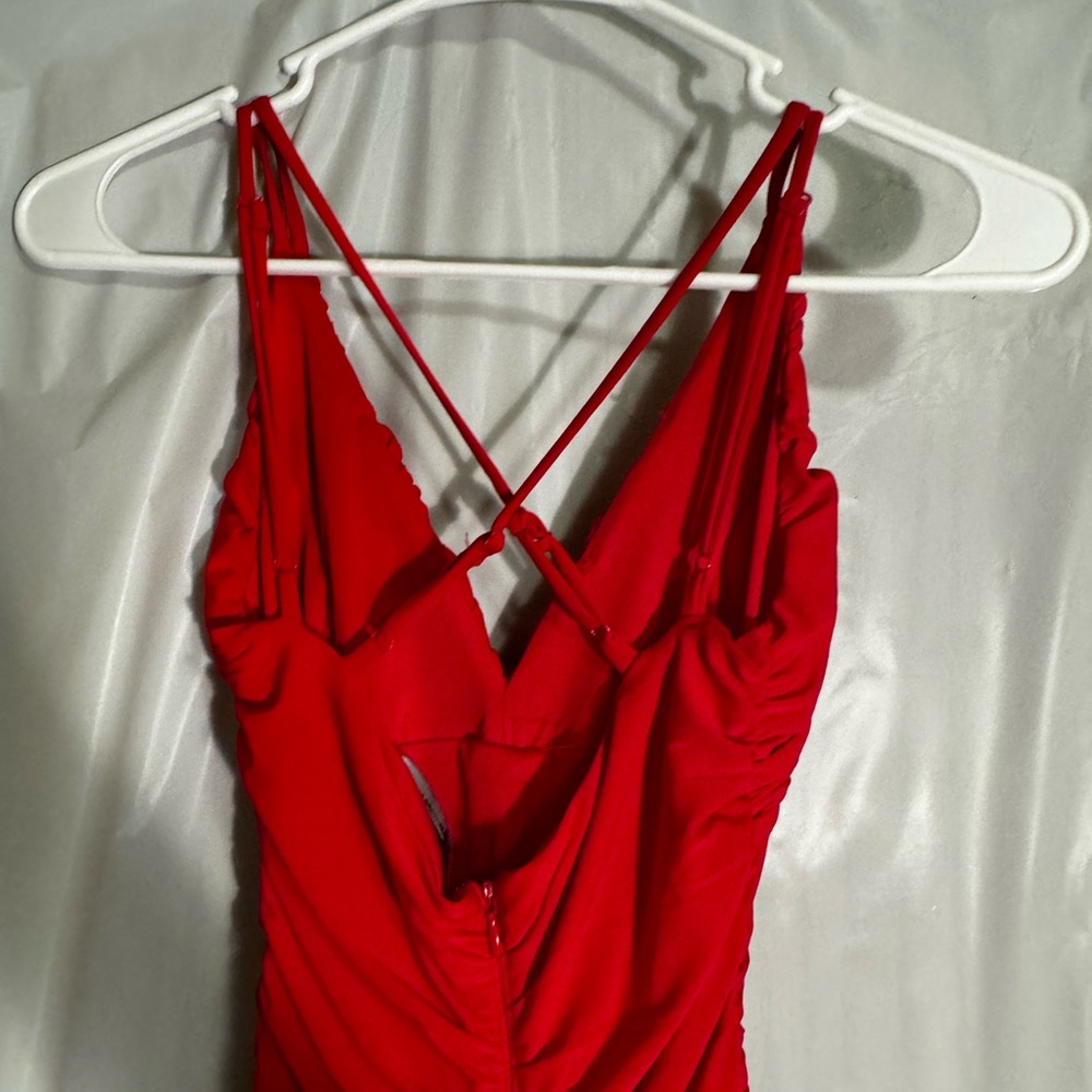 Jump Red Ruched Dress - Picture 4 of 4